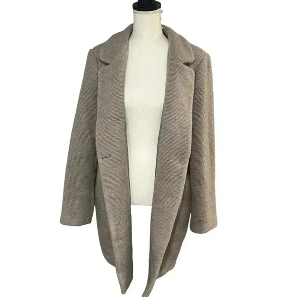 Kenneth Cole beige tan classic wool blend single button coat size XL - Picture 9 of 12